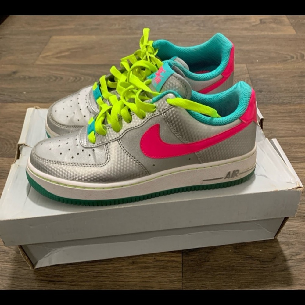 Girls Metallic Air Force 1